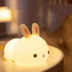 Rabbit Silicone Lamp - Pat Feeding Creative Night Light for Kids