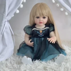 22 Inch Super Realistic Waterproof Princess Doll - Soft Silicone Vinyl for Girls - Enduring Playmate, Safe & Adorable