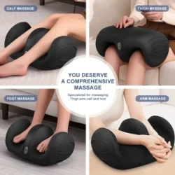 AISZG Foot and Calf Massager with Heat - Rechargeable Shiatsu Therapy for Deep Tissue Relaxation