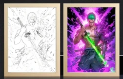 One Piece Zoro Purple Enma Light Frame