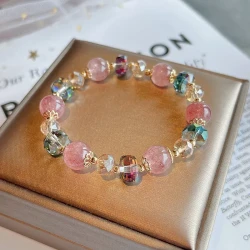 Aurora Delight: Multicolor Crystal Beaded Bracelet