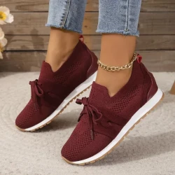 Women's Casual Mesh Lace-Up Flats