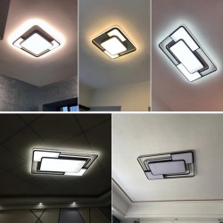 Modern LED Ceiling Lamp - Nordic Square Chandelier for Living Room, Dining Room, Bedroom