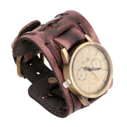 Retro Punk Cowhide Men's Wrist Watches