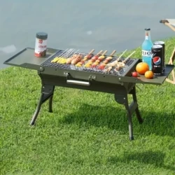 Large Foldable Charcoal BBQ Grill – Portable Outdoor Barbecue Box