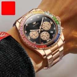 Multi-functional Three-eye Quartz Men's Watch