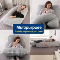 J-Shape Pregnancy Pillow For Full Body Support - Maternity Sleeping And Nursing Pillow For Back Pain Relief