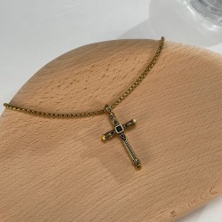 Vintage Cross Titanium Steel Pendant Necklace