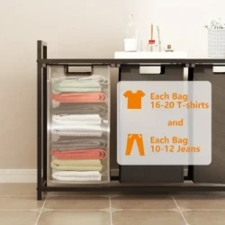 2-Compartment Metal Laundry Sorter with Removable Liners