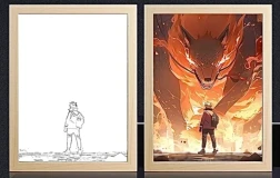 Naruto & Kurama Light Frame