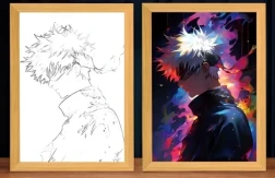 Jujutsu Kaisen Gojo God Purple Light Frame