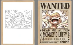 One Piece Luffy Wanted Poster Light Frame