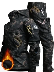 Men’s Camo Outdoor Outfit Set – Water-Resistant Jacket & Pants