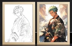 One Piece Zoro Kimono Light Frame