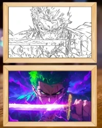 One Piece Zoro Three-Sword Serpent Light Frame