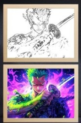 One Piece Zoro Demon Light Frame