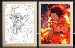 One Piece Ace Fire Fist Light Frame