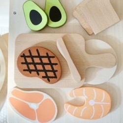 Children's Play House Toy Wooden Simulation Steak Bread Slicer