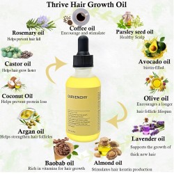 Veganic Natural Hair Growth Oil - Anti Hair Loss and Nourishing Essential Oil for Hair Thickening and Repair