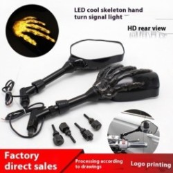 Halloween Decoration Motorcycle Rearview Mirror Modification Skull Hand Ghost Claw LED Light Reflector