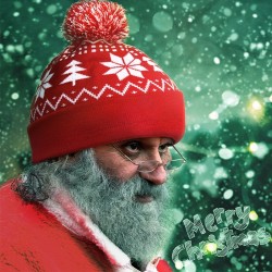 Jacquard Christmas Fluffy Ball Cap Thermal Head Cover Knitted Hat