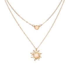 Multi-layered Sun Flower Necklace Female Fashion Opal Clavicle Chain