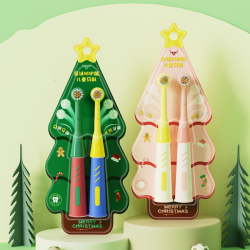 Children's Toothbrush 2 PCs Cartoon Christmas Tree