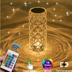 Diamond Table Lamp Rechargeable Acrylic