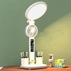 LED Clock Table Lamp USB Chargeable Dimmable