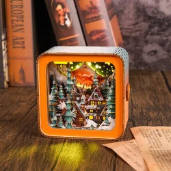 Warm Christmas Eve Kit - 3D Wooden Puzzle Night Light