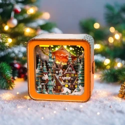 Warm Christmas Eve Kit - 3D Wooden Puzzle Night Light