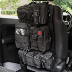 Tactical Backseat Car Organizer + 5 Molle Pouches