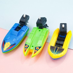 Classic Wind-Up Speed Boat Bath Toy - Floating Clockwork Toy