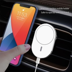 Magnetic Cell Phone Car Holder for MagSafe iPhone 12, 13, 14, 15 Pro Max - 15W Qi Wireless Charger