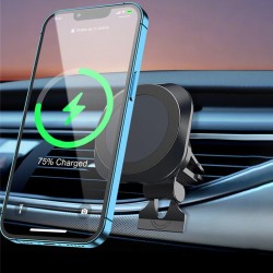 30W Magnetic Wireless Car Charger Air Vent Stand - Fast Charging Phone Holder for iPhone 12, 13, 14, 15 Pro Max Mini