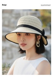 Japanese Elegant Sun Hat Ribbon Bow