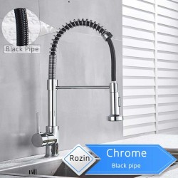 Rozin Brushed Nickel Kitchen Faucet - 360° Deck Mounted Mixer Tap