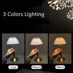 Retro LED Table Lamp - Rechargeable Dimmable Night Light for Restaurants, Outdoor, Desktop, Christmas Gift