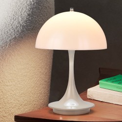 LED Mushroom Small Table Lamp - Portable USB Charging Dimmable Flower Bud Lamp for Bedroom Bedside