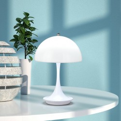 LED Mushroom Small Table Lamp - Portable USB Charging Dimmable Flower Bud Lamp for Bedroom Bedside