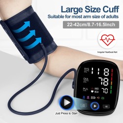 Kingclinic Blood Pressure Monitor - Upper Arm Automatic BP Cuff Machine with LED Display