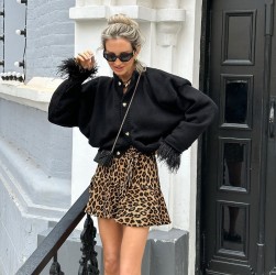 Fashion Vintage Leopard Print Short Skirt