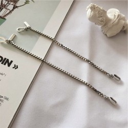 Elegant Silver Box Chain Eyewear Retainer