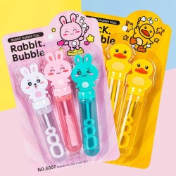 Cartoon Mini Bubble Sticks - Duck, Dinosaur, and Rabbit Bubble Toys for Kids