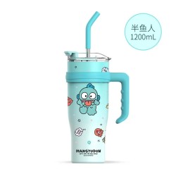 MINISO 1200ml Sanrio Thermos Bottle – Cold Ice Cute Hello Kitty Kuromi Cinnamoroll Melody Stainless Steel Water Bottle with Straw 2024