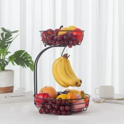 Creative Double Layered Fruit Basket Household