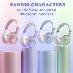 Miniso Sanrio EM-368 Bluetooth 5.2 Headphones – Stereo Sound Wireless Earphones with RGB Light, Kuromi, Melody, and Hello Kitty Designs