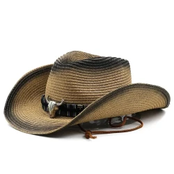 Denim Ethnic Style Straw Hat