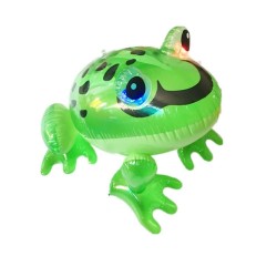 Glowing Green Inflatable Frog Toy - Light-Up Festival and Birthday Party Decor