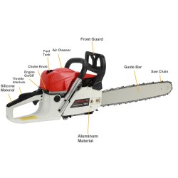 21.67-Inch High-Powered Versatile 58-Cubic-Centimeter Rust-Resistant Wood Chainsaw for Wood Cutting